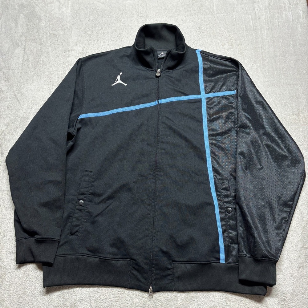 VTG AIR JORDAN Track Jacket Full Zip Mens L Warm Up‎ Jumpman Spellout RARE